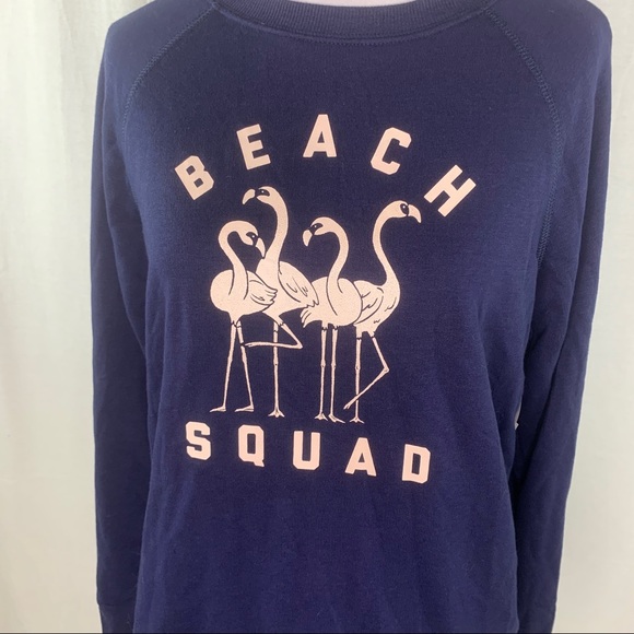 Old Navy flamingo Beach Squad blue sweatshirt NWT - Picture 3 of 13